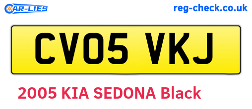 CV05VKJ are the vehicle registration plates.