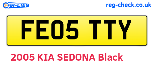 FE05TTY are the vehicle registration plates.