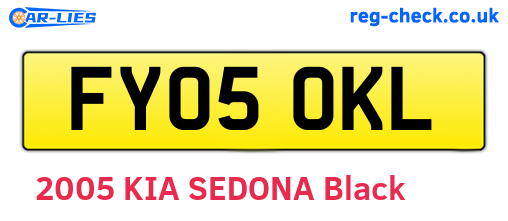 FY05OKL are the vehicle registration plates.