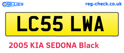 LC55LWA are the vehicle registration plates.