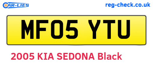 MF05YTU are the vehicle registration plates.