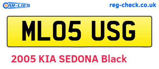 ML05USG are the vehicle registration plates.
