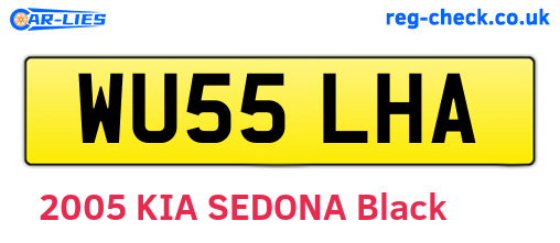 WU55LHA are the vehicle registration plates.