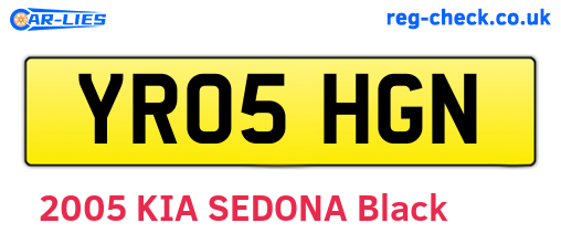 YR05HGN are the vehicle registration plates.