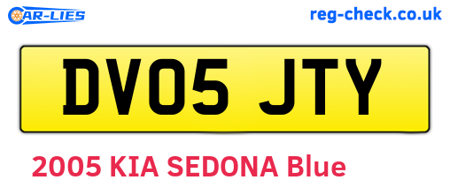 DV05JTY are the vehicle registration plates.