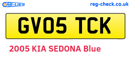 GV05TCK are the vehicle registration plates.