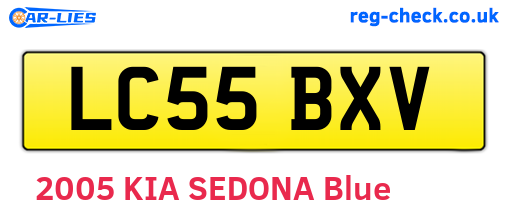 LC55BXV are the vehicle registration plates.