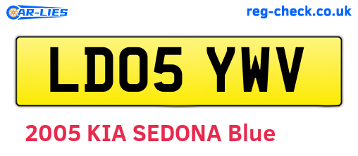 LD05YWV are the vehicle registration plates.