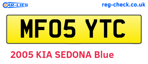 MF05YTC are the vehicle registration plates.