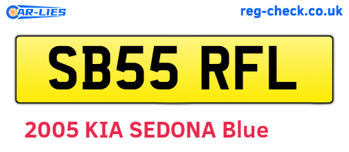 SB55RFL are the vehicle registration plates.