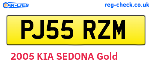 PJ55RZM are the vehicle registration plates.
