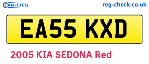 EA55KXD are the vehicle registration plates.