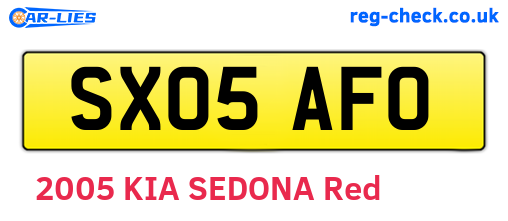 SX05AFO are the vehicle registration plates.