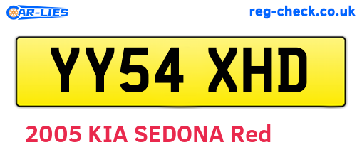 YY54XHD are the vehicle registration plates.