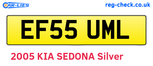 EF55UML are the vehicle registration plates.