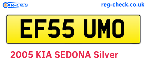 EF55UMO are the vehicle registration plates.
