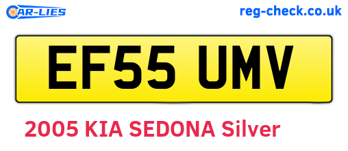 EF55UMV are the vehicle registration plates.