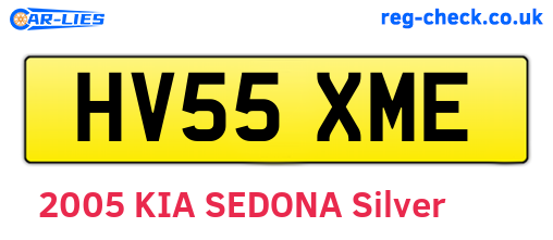 HV55XME are the vehicle registration plates.