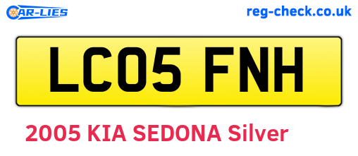 LC05FNH are the vehicle registration plates.