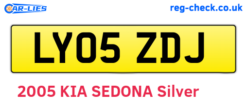 LY05ZDJ are the vehicle registration plates.