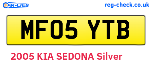 MF05YTB are the vehicle registration plates.