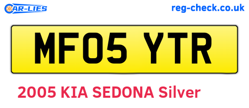 MF05YTR are the vehicle registration plates.