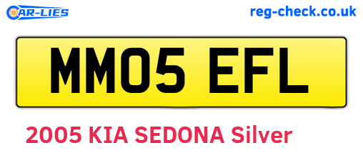 MM05EFL are the vehicle registration plates.