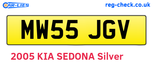 MW55JGV are the vehicle registration plates.