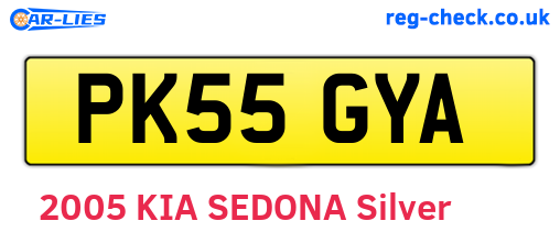 PK55GYA are the vehicle registration plates.