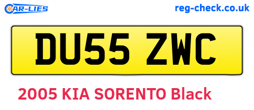 DU55ZWC are the vehicle registration plates.