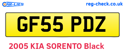 GF55PDZ are the vehicle registration plates.
