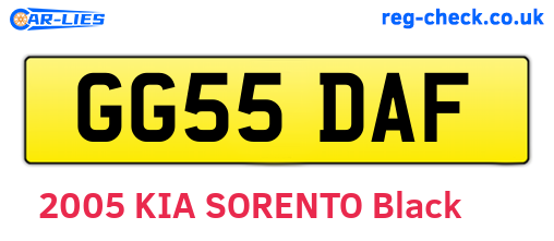 GG55DAF are the vehicle registration plates.