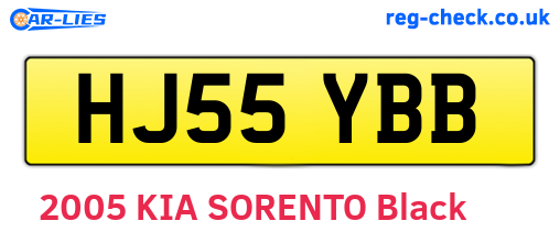 HJ55YBB are the vehicle registration plates.
