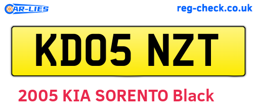 KD05NZT are the vehicle registration plates.
