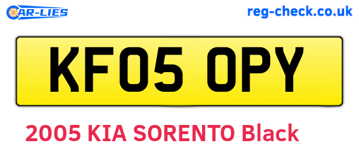 KF05OPY are the vehicle registration plates.