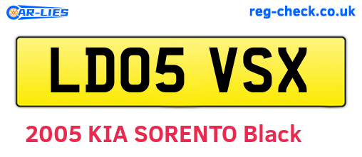 LD05VSX are the vehicle registration plates.