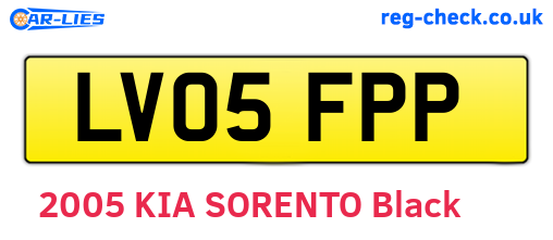 LV05FPP are the vehicle registration plates.