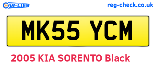 MK55YCM are the vehicle registration plates.
