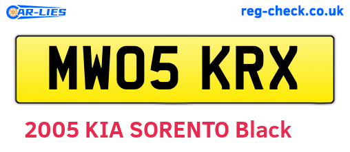 MW05KRX are the vehicle registration plates.