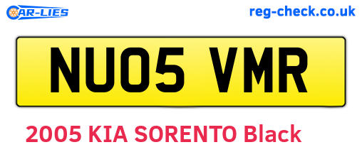 NU05VMR are the vehicle registration plates.