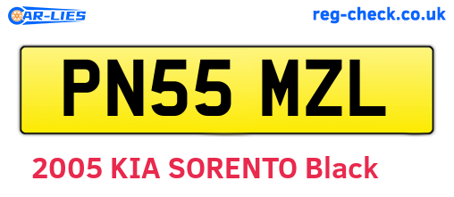 PN55MZL are the vehicle registration plates.