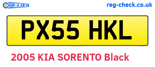 PX55HKL are the vehicle registration plates.