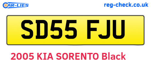 SD55FJU are the vehicle registration plates.