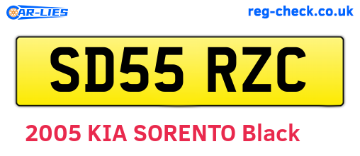 SD55RZC are the vehicle registration plates.