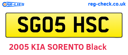 SG05HSC are the vehicle registration plates.