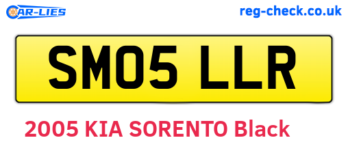 SM05LLR are the vehicle registration plates.