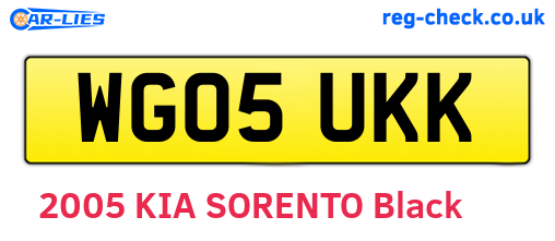 WG05UKK are the vehicle registration plates.