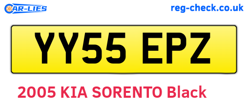 YY55EPZ are the vehicle registration plates.