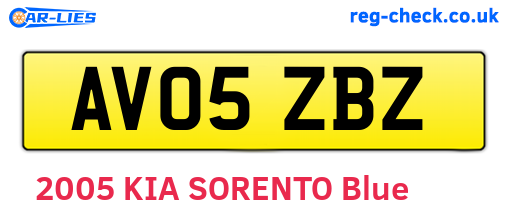 AV05ZBZ are the vehicle registration plates.