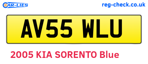 AV55WLU are the vehicle registration plates.